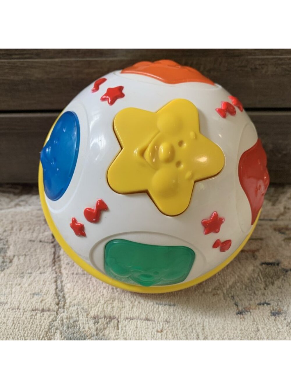 Vintage 1996 Shelcore Musical Colorful Shapes & Sounds Ball Toy WORKS